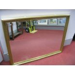 A Modern Rectangular Bevelled Wall Mirror, in gilt effect frame, 87 x 118cms.