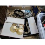 A Mixed Lot of Assorted Costume Jewellery, including imitation pearls, waist buckle, diamanté