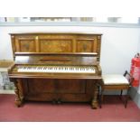 An A. Langer of Berlin XIX Century Walnut Overstrung Inlaid Upright Piano, together with an