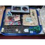 A Mixed Lot of Assorted Costume Jewellery, including malachite and other bead necklaces, matching