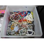 A Mixed Lot of Assorted Costume Beads, including imitation pearls, etc:- One Box