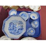 Spode Italian Spode Design Octagonal Bowl, candlesticks, etc:- One tray