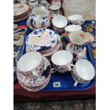 Allertons Floral Lustre Tea Ware, of forty-four pieces, including octagonal hydra jug:- One Tray