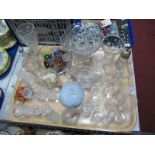 Six Webb Corbett Liqueurs, measure, animals and other glassware:- One Tray