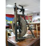 XIX Century Fruitwood Spinning Wheel, 76.5cm tall.