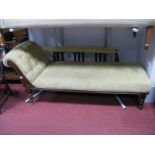 Late XIX Century Early XX Century Stained Mahogany Chaise Longue, with reeded supports to