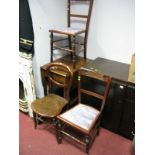 A pair of Late XIX Century Mahogany Bedroom Chairs, a Victorian balloon back bedroom chair and an
