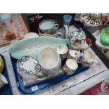 Two Victorian Pottery Moustache Cups, a Royal Cauldron coffee service, Wedgwood cabinet plates (