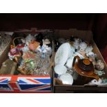 Novelty Teapots, R. Kent teaware, lead crystal animals, etc:- Two Boxes