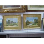 A. M. Clifton Pair of Watercolour's, 'Richmond Castle, 'Swaledale Yorkshire' and 'A Yorkshire