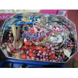 A Mixed Lot of Assorted Costume Jewellery, including tiara, head band, hat pins, beads, brooches,