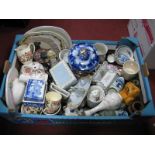 Victorian and Later Pottery and China, including tea and dinnerware, Honiton novelty car egg cup,