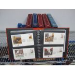 Six Full Benham Silks Cover Albums, U.S.A. State Animals and G.B. First Day Covers.