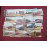 Twenty-Eight Edwardian and Georgian Picture Postcards, all depicting steam locomotives by Tucks,