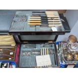 A Walker & Hall Canteen of Plated Cutlery, complete with meat covers, contained in fitted case