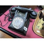 A Circa 1950's Black Bakelite GPO Telephone, model 312L.