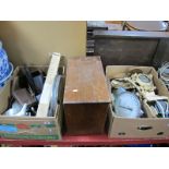 Century Cases, Picquot Teapot, slipper box, quantity of clocks:- Three Boxes