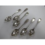 A Set of Six Irish Hallmarked Silver Teaspoons, Dublin 1814. (6)