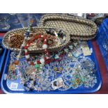 Assorted Costume Jewellery, including beads, etc:- One Tray