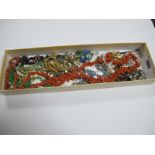 A Twig Coral Necklace, together with diamante and other necklaces, brooches, ring, chains etc.