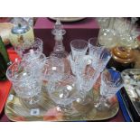 A Set of Waterford Six Cut Glass Wines, a late XIX Century decanter and bother matched glasses. (13)