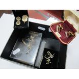 Two Pairs of 9ct Gold Gent's Cufflinks, together with further assorted cufflinks etc.