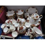 Royal Albert "Old Country Roses" Table Ware, comprising eight dinner, six dessert, twelve side and