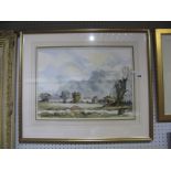 Richard Black (Guernsey Artist) Watercolour, 'Suffolk Landscape', 34 x 46.5cms, signed lower left.