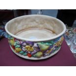 Clarice Cliff Newport Pottery Bowl, with embossed floral band on cream, ground, 23cms diameter.