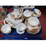 A Royal Albert 'Old Country Roses' Pattern Tea-Service, twenty-two pieces:- One Tray