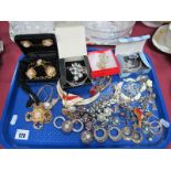 Assorted Costume Earrings, necklaces, diamante etc:- One Tray