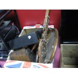 An Early XX Century Oval Oak Serving Tray, with raised ash edge, two turned handles, two wall