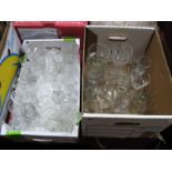 Large Quantity Drinking Glasses, various sizes some quality glasses included:- Two Boxes