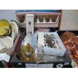 Wedgwood Crystal "Philippe" Wines, (three boxes), "Gaston" decanter, Ravenhead "Vista" amber