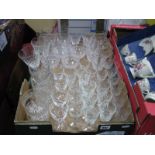 Champagne Glasses, diamond cutting to bowls, various other drinking glasses etc:- One Box