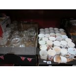 Glass Storage Jars, jugs, teacups, etc:- Two Boxes