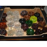 A Quantity of XIX Century Moulded Glass Piano Stops:- One Box