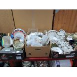 A Quantity of Ironstone Dinnerwares, lamp shades, china teawares, mixing bowl, planters etc:-