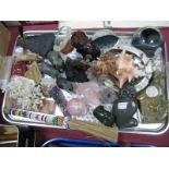 African Fly Whisk, minerals, shells etc:- One Tray