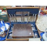 Pinder Brothers of Sheffield Oak Cased Canteen of Cutlery, together with a cased fish knives and