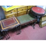 A Nest of Tables, pedestal drum table, and a coffee table with drop leaves.