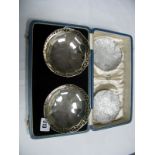 A Pair of Hallmarked Silver Bonbon Dishes, each of circular form with pierced border, on spreading