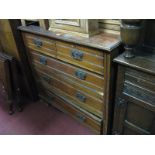 A Late Victorian Mahogany Chest of Drawers, fitted with two short and three long graduating drawers.