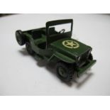 An Original Dinky #669 U.S.A Army Jeep, rare U.S issue, white star on bonnet, rounded axle ends.