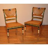 A set of four light oak bergere dining chairs by Clive Christian, in the Regency style,
