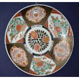 A late 19th century/early 20th century large Japanese Imari wall plaque,