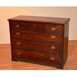A George IV chest of drawers, with three small drawers above three long drawers,
