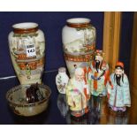 A pair of 20th century Japanese Kutani vases,