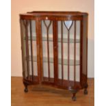 A walnut display cabinet circa 1940's,