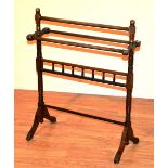 A Victorian mahogany towel rail,